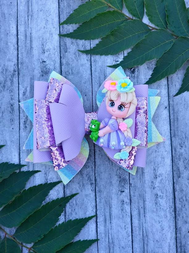 Handcrafted Pastel Princess Bow - A Whimsical Accessory for Little Girls