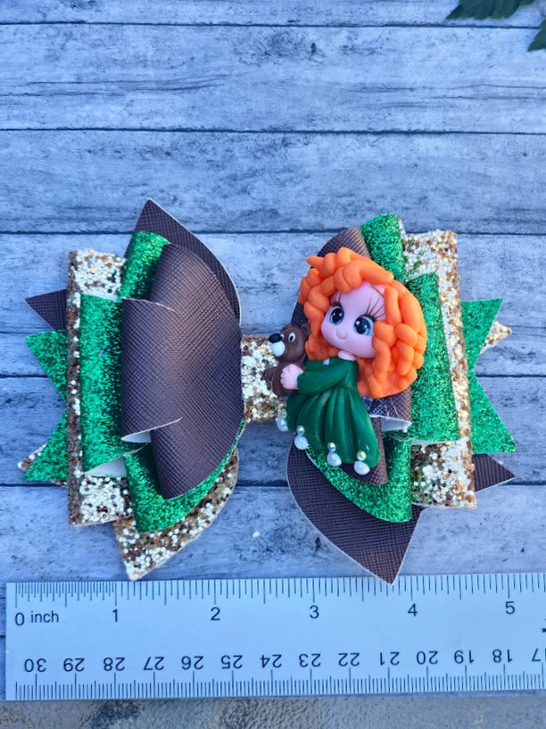 Handcrafted Forest Princess Bow - A Magical Accessory for Little Girls