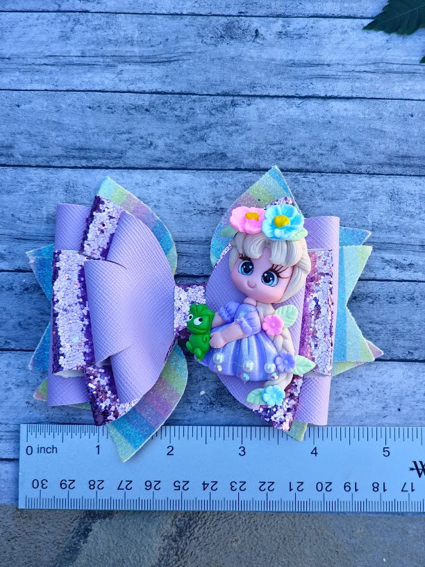 Handcrafted Pastel Princess Bow - A Whimsical Accessory for Little Girls