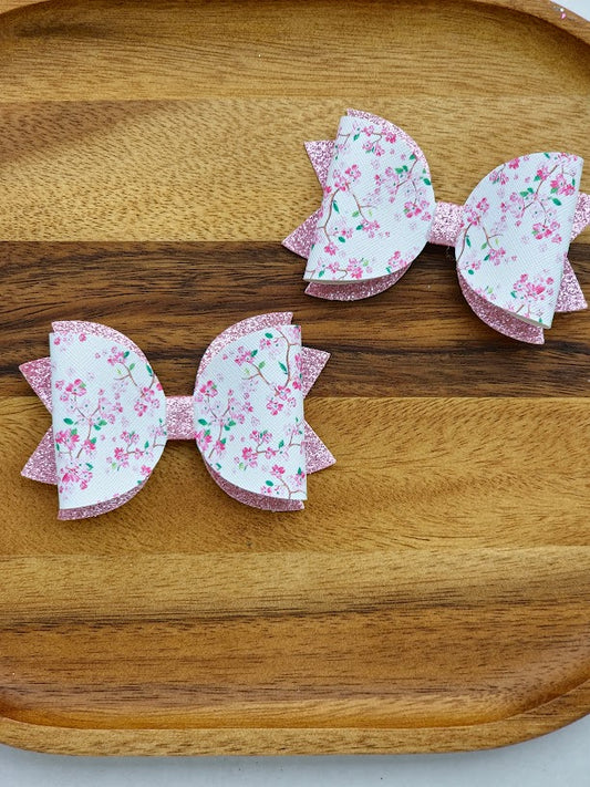 Easter hair accessories, bunny ear hair clips, pink glitter bows, toddler Easter bows, handmade spring bows, baby girl hair clips, Easter basket fillers, cute bunny hair bows